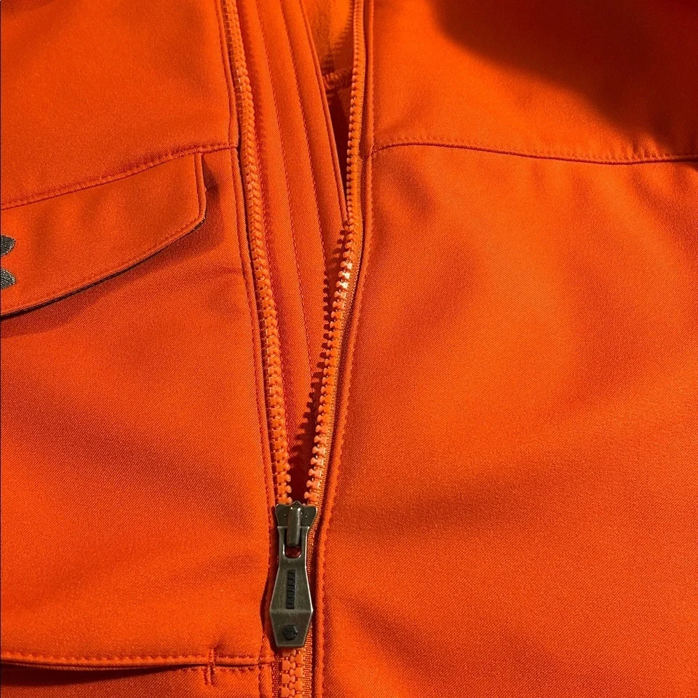 Under Armour Storm Vibrant Orange Zip-Up Jacket With Hood and Pockets Size M